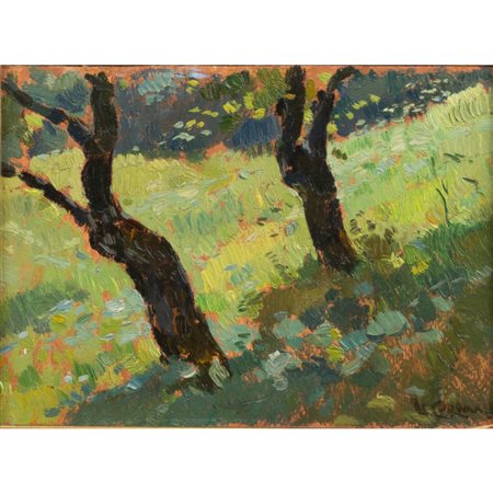 UMBERTO COROMALDI (Roma 1870 - 1948) 
Paesaggio con alberi