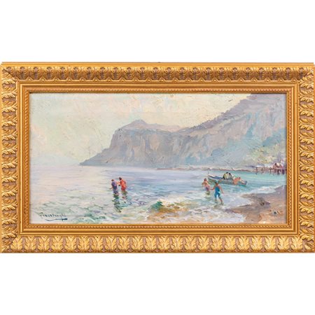 BIGIO GHERARDENGHI, Paesaggio marino, Olio su tela