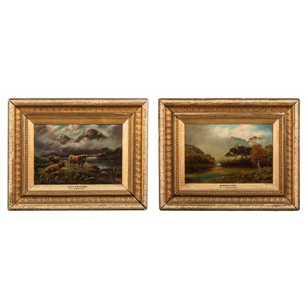 WILLIAM J. CRAMPTON, Paesaggi scozzesi, Coppia di olii