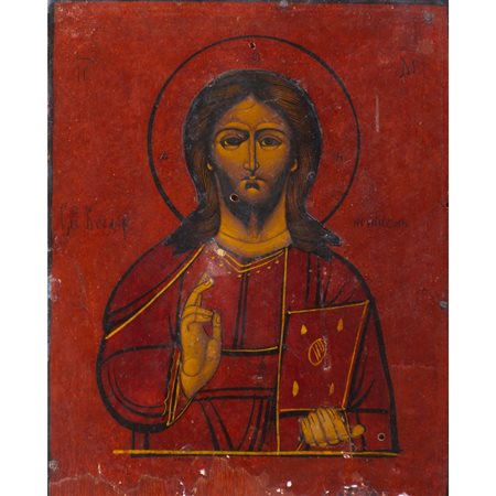 SCUOLA RUSSA DEL XIX SECOLO, Cristo Benedicente, Icona