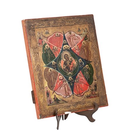 MANIFATTURA RUSSA DEL XIX SECOLO, Icona dipinta