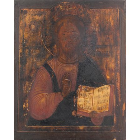 ICONA su legno dipinta raffigurante "Cristo"