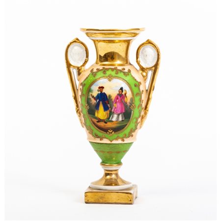 PICCOLO VASO Impero in porcellana bianca decorata