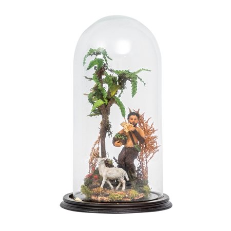 COMPOSIZIONE IN CEROPLASTICA "Satiro con capretta"