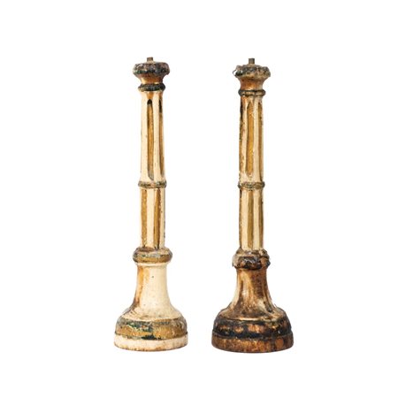 MANIFATTURA SICILIANA DEL XVIII SECOLO, Coppia torcieri