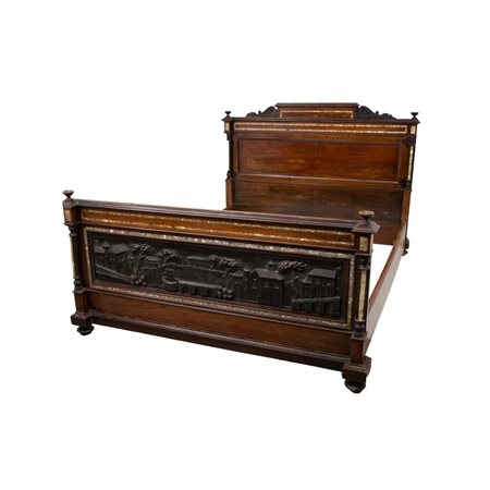 LETTO matrimoniale in mogano