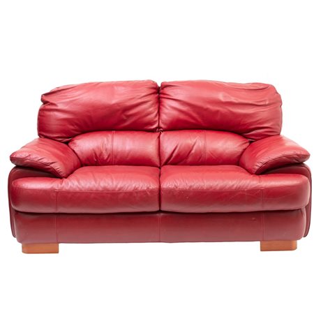 DIVANO a due posti in pelle bordeaux