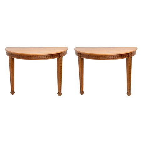 COPPIA DI CONSOLLE mezzaluna stile Luigi XVI
