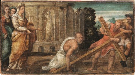 Scuola veneta, fine sec. XVI-inizi XVIIDUE EPISODI DELLA LEGGENDA DELLA VERA...