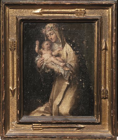 Scuola Italia centrale, sec. XVIIISANTA ROSA DA LIMAolio su tela, cm 32x24,5...