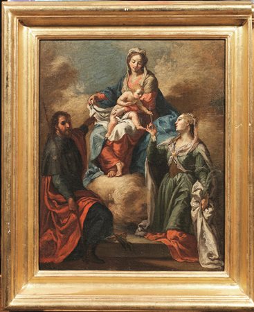 Pittore veneto, sec. XVIIIMADONNA CON BAMBINO TRA SAN GIACOMO MAGGIORE E...
