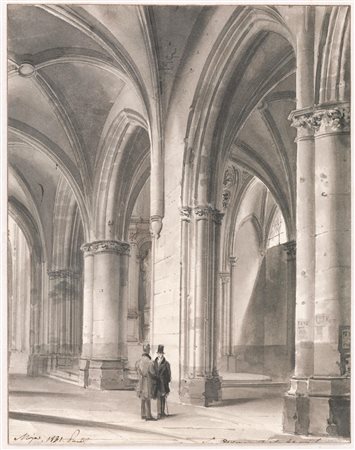 Federico Moja(Milano 1802 - Dolo (Venezia) 1885)INTERNO DI SAINT...