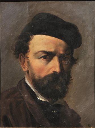 Carlo Arienti(Arcore 1801 - Bologna 1873)AUTORITRATTOolio su carta, cm...