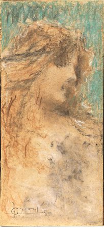 Luigi Conconi(Milano 1852 - 1917)VOLTO DI DONNApastello policromo su cartone....