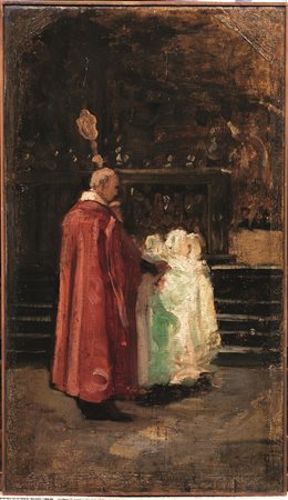 Scuola lombarda, sec. XIXIL BATTESIMOolio su tavola, cm 50x30 &nbsp;&nbsp;