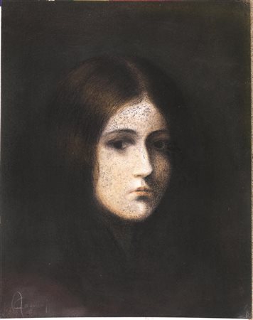 Amerino Cagnoni(Milano 1853 - 1923)RITRATTO DI FANCIULLApastello policromo su...