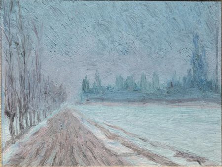 Guido Cinotti(Siena 1870 - Milano 1932)CAMPAGNA olio su cartoncino, cm...