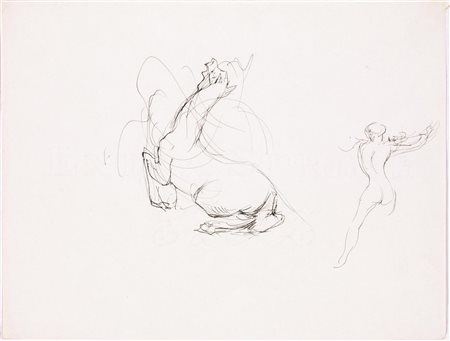 Scuola italiana, inizi sec. XXCINQUE DISEGNIschizzi a penna nera di misure...