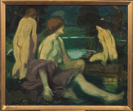 Pittore simbolista, sec. XXBAGNANTIolio su tela, cm 50x60&nbsp;