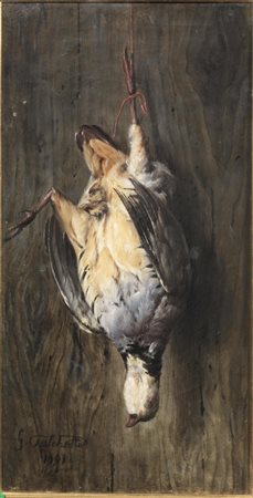 Giuseppe Falchetti(Caluso 1843 - Torino 1918)COTURNICEolio su tela, cm...