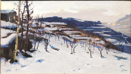 Mario Lisa(Torino 1908 - 1992)AOSTAolio su compensato, cm 16x27firmatosul...