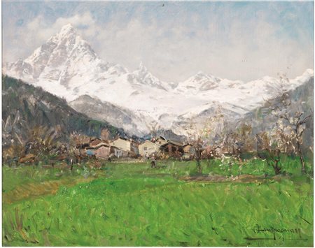 Osvaldo CompagnoniPRIMAVERA VALLE DEL PO DINTORNI DI PARSANA olio su...