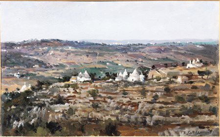 Scuola italiana, sec. XXTRULLI olio su compensato, cm 25x40 indistintamente...