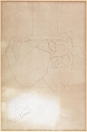 Lorenzo Viani (Viareggio 1882 - Ostia 1939) FIGURE SEDUTE AI PIEDI DI UNA...