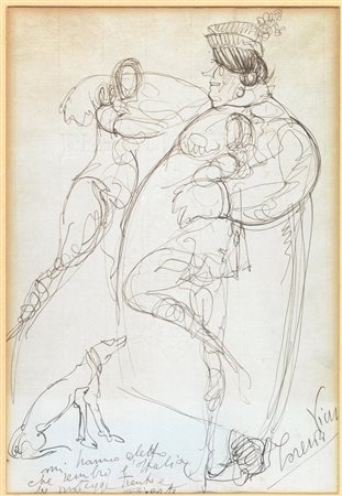 Lorenzo Viani (Viareggio 1882 Roma 1936) RITRATTO SATIRICO DI SIGNORA Penna a...