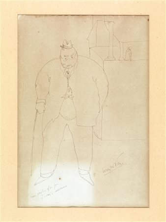 Lorenzo Viani (Viareggio 1882 - Ostia 1939) UOMO GRASSO CON CAPPELLO E...