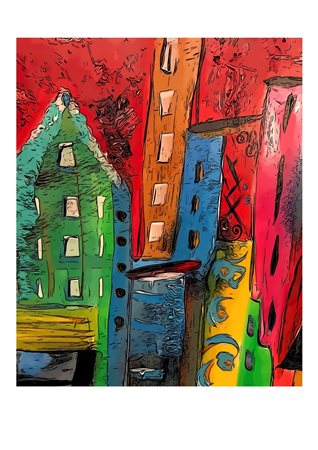 IOVINO DANIELA RIBERA (TORINO) 1973 città immaginaria 2 2021 pittura acrilica...