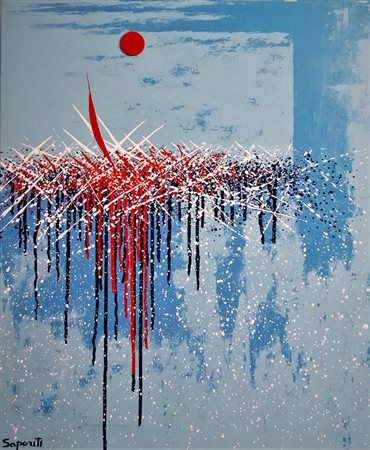 SAPORITI MARCO Gallarate (Varese) 1958 Red sail 2021 Smalti lucidi su tela...