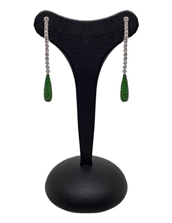 Orecchini pendenti in tsavorite e brillanti