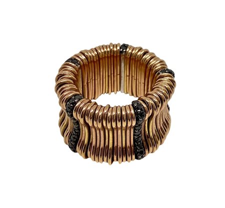 Anello molla oro e brillanti