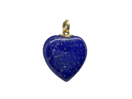 Cuore in lapis con gancio in oro