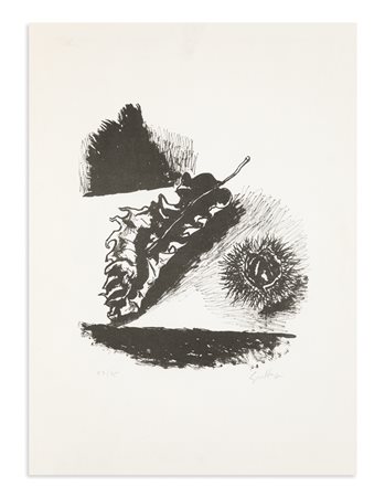 RENATO GUTTUSO (1912-1987) - Foglia e riccio di castagna, 1966