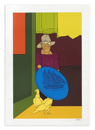 VALERIO ADAMI (1935) - Senza Titolo