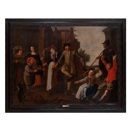 Jan Miens Molenaer (Haarlem 1610 - 1668), attr. a, Danza di contadini