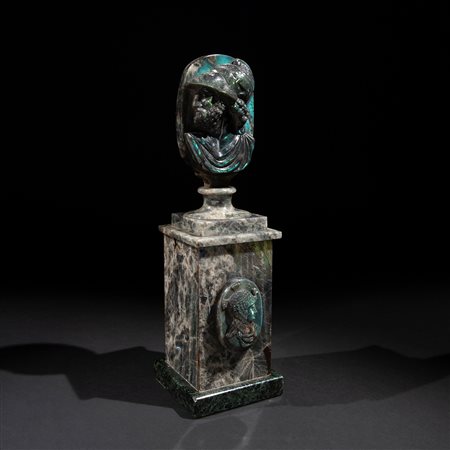 Scultura con effigi di Menelao e Cleopatra, Italia o Francia, fine XIX inizi del XX secolo