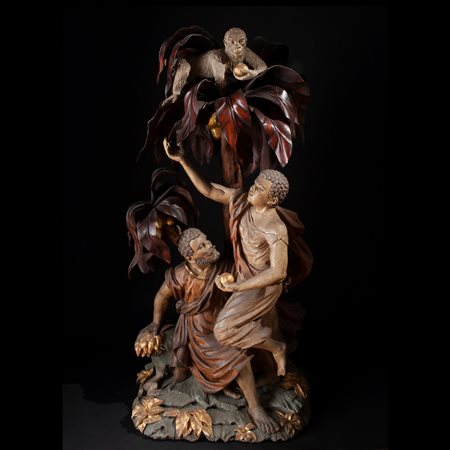 Importante scultura in legno policromo, Napoli XVIII secolo