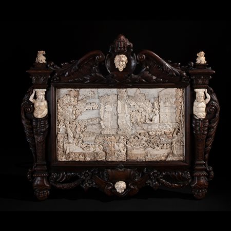 Grande rilievo in avorio, manifattura del Nord Europa della prima metà del XVIII secolo