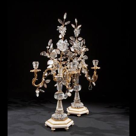 Coppia di candelabri a tre fuochi, Francia XVIII secolo