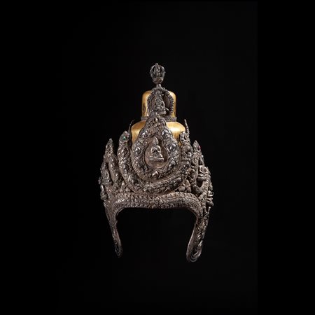Vajracharya in rame dorato e argento, Tibet o Nepal XIX secolo