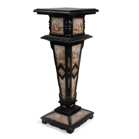 Elegante colonna in legno ebanizzato, Vienna XIX secolo