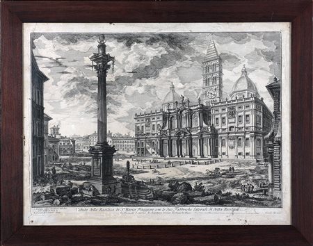 Giovanni Battista Piranesi, Veduta della Basilica di S.ta Maria Maggiore con le due fabbriche laterali di detta Basilica.