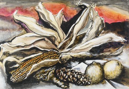 TECNICA MISTA PANNOCCHIA E LIMONI DI RENATO GUTTUSO, 1965