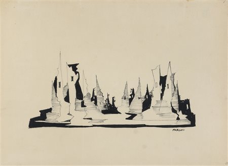 DISEGNO ROVINE DI VARSAVIA DI GIULIO TURCATO, 1949