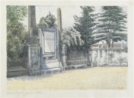 ACQUERELLO PIAZZA DEI CAVALIERI DI MALTA A ROMA