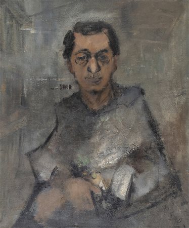 DIPINTO RITRATTO UOMO DI LEONARD E. CREO