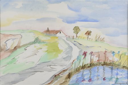 ACQUERELLO PAESAGGIO FIRMATO FERRAGINA